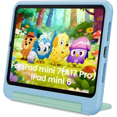 INFILAND Custodia per iPad Mini 7 2024 (A17 Pro) / iPad Mini 6 Case 8,3 Pollici 2021,Cover per iPad Mini 7ª / 6ª Generazione con Porta Penna/Supporto Antiurto/Maniglia (Sky Blue-Mint) INFILAND Custodia per iPad Mini 7 2024 (A17 Pro) / iPad Mini 6 Case 8,3 Pollici 2021,Cover per iPad Mini 7ª / 6ª Generazione con Porta Penna/Supporto Antiurto/Maniglia (Sky Blue-Mint)
