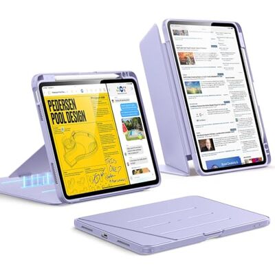 ESR Cover per iPad Air 11" M4/M3/M2 (2026/2025/2024), iPad Air 5a/4a Gen (2022/2020), Custodia con Supporto Verticale, Angolazioni Multiple, Ultra Stabile con Supporto per Pencil, Serie Flip, Violette ESR Cover per iPad Air 11" M4/M3/M2 (2026/2025/2024), iPad Air 5a/4a Gen (2022/2020), Custodia con Supporto Verticale, Angolazioni Multiple, Ultra Stabile con Supporto per Pencil, Serie Flip, Violette