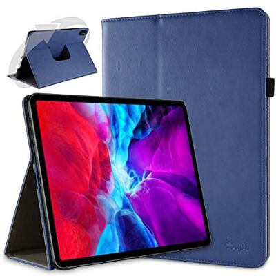 doupi Deluxe Custodia per iPad PRO 12,9 Pollici (4. Generazione) 2020, 360 Gradi Rotable Protezione Etui Stare in Piedi Protettiva, Blu doupi Deluxe Custodia per iPad PRO 12,9 Pollici (4. Generazione) 2020, 360 Gradi Rotable Protezione Etui Stare in Piedi Protettiva, Blu