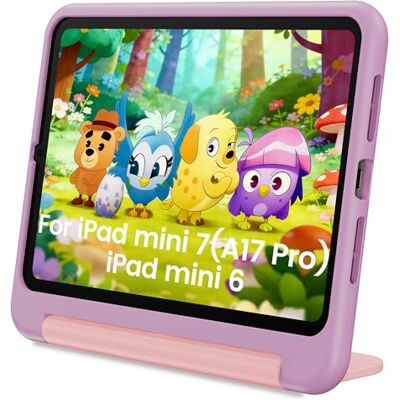 INFILAND Custodia per iPad Mini 7 2024 (A17 Pro) / iPad Mini 6 Case 8,3 Pollici 2021,Cover per iPad Mini 7ª / 6ª Generazione con Porta Penna/Supporto Antiurto/Maniglia (Lavender-Pink) INFILAND Custodia per iPad Mini 7 2024 (A17 Pro) / iPad Mini 6 Case 8,3 Pollici 2021,Cover per iPad Mini 7ª / 6ª Generazione con Porta Penna/Supporto Antiurto/Maniglia (Lavender-Pink)
