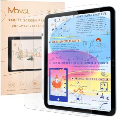 Mamol 2 pellicole protettive in carta per iPad di 10° generazione 10,9 pollici 2022, pellicola protettiva antiriflesso per lo schermo per disegnare, scrivere e prendere appunti Mamol 2 pellicole protettive in carta per iPad di 10° generazione 10,9 pollici 2022, pellicola protettiva antiriflesso per lo schermo per disegnare, scrivere e prendere appunti