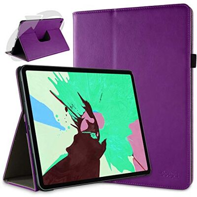 doupi Deluxe Custodia per iPad PRO (12,9 Pollici) 2018, 360 Gradi Rotable Protezione con Smart Funzione Sleep/Wake Up Etui Stare in Piedi Protettiva, Purple doupi Deluxe Custodia per iPad PRO (12,9 Pollici) 2018, 360 Gradi Rotable Protezione con Smart Funzione Sleep/Wake Up Etui Stare in Piedi Protettiva, Purple