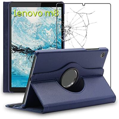 ebestStar Cover per Lenovo Tab M8 2021 (3rd gen), M8 HD 2019, Custodia Protezione Rotazione 360, Pelle PU, Blu scuro + Vetro Temperato ebestStar Cover per Lenovo Tab M8 2021 (3rd gen), M8 HD 2019, Custodia Protezione Rotazione 360, Pelle PU, Blu scuro + Vetro Temperato