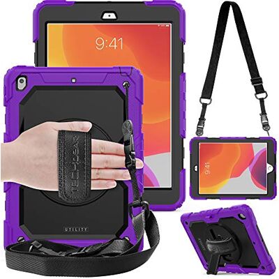 TECHGEAR Custodia Utility Compatibile con iPad 9/8 / 7 Generazione, Antiurto Resistente Supporto Integrato Girevole a 360 Gradi, Cinturino a Mano e Tracolla attaccabile Cover per iPad 10.2 Pollici TECHGEAR Custodia Utility Compatibile con iPad 9/8 / 7 Generazione, Antiurto Resistente Supporto Integrato Girevole a 360 Gradi, Cinturino a Mano e Tracolla attaccabile Cover per iPad 10.2 Pollici
