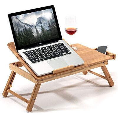 BAKAJI Tavolino Vassoio Colazione da Letto in bamboo, Con gambe pieghevoli ideale per Divano Porta Notebook Pc (60 x 30 x 25 cm) BAKAJI Tavolino Vassoio Colazione da Letto in bamboo, Con gambe pieghevoli ideale per Divano Porta Notebook Pc (60 x 30 x 25 cm)