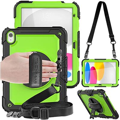 TECHGEAR Custodia UTILITY Compatibile con iPad 10 Generazione 2022, 10.9" Custodia Antiurto Resistente supporto integrato girevole a 360 gradi, cinturino a mano e tracolla attaccabile iPad 10 Cover TECHGEAR Custodia UTILITY Compatibile con iPad 10 Generazione 2022, 10.9" Custodia Antiurto Resistente supporto integrato girevole a 360 gradi, cinturino a mano e tracolla attaccabile iPad 10 Cover