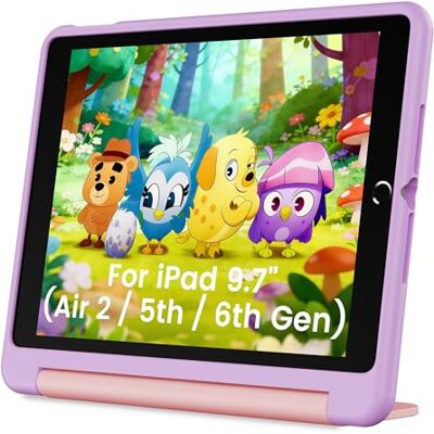 INFILAND Custodia per Bambini per iPad 6ª/5ª Gen (2018/2017), iPad Air 2 (9,7"), Cover Antiurto Morbida con Maniglia e Supporto, Protezione Resistente e Carina (Lavender-Pink) INFILAND Custodia per Bambini per iPad 6ª/5ª Gen (2018/2017), iPad Air 2 (9,7"), Cover Antiurto Morbida con Maniglia e Supporto, Protezione Resistente e Carina (Lavender-Pink)