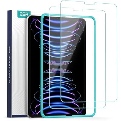 ESR 2 Pezzi Pellicola Protettiva per iPad Pro 11" (2022/2021/2020/2018) Para iPad Air 5ª/4ª Gen, Vetro Temperato 9H con Telaio di Allineamento, Antgraffio, Chiarezza HD, Supporto per Pencil ESR 2 Pezzi Pellicola Protettiva per iPad Pro 11" (2022/2021/2020/2018) Para iPad Air 5ª/4ª Gen, Vetro Temperato 9H con Telaio di Allineamento, Antgraffio, Chiarezza HD, Supporto per Pencil