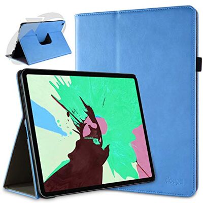 doupi Deluxe Custodia per iPad PRO (12,9 Pollici) 2018, 360 Gradi Rotable Protezione con Smart Funzione Sleep/Wake Up Etui Stare in Piedi Protettiva, Blue doupi Deluxe Custodia per iPad PRO (12,9 Pollici) 2018, 360 Gradi Rotable Protezione con Smart Funzione Sleep/Wake Up Etui Stare in Piedi Protettiva, Blue