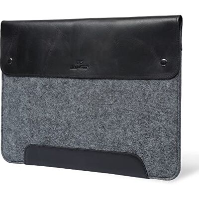MegaGear Custodia in Vera Pelle Compatibile con MacBook Pro 14 e MacBook Air 13-13.6 (M5-M1, 2020-2026) Grigio MegaGear Custodia in Vera Pelle Compatibile con MacBook Pro 14 e MacBook Air 13-13.6 (M5-M1, 2020-2026) Grigio
