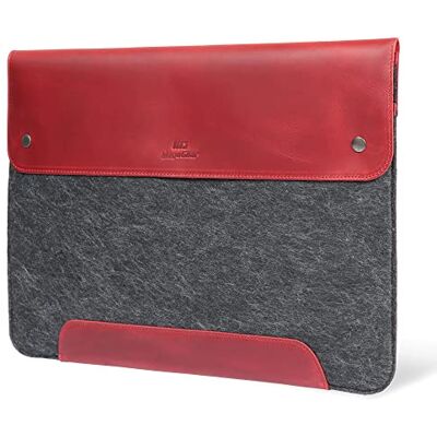 MegaGear Custodia in Vera Pelle Compatibile con MacBook Pro 16 e MacBook Air 15.3 (M5, M4, M3, M2, M1, 2020-2026) Rosso MegaGear Custodia in Vera Pelle Compatibile con MacBook Pro 16 e MacBook Air 15.3 (M5, M4, M3, M2, M1, 2020-2026) Rosso