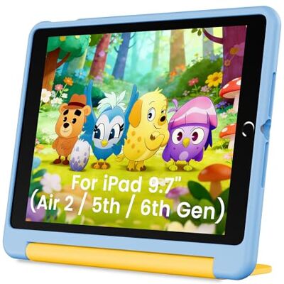 INFILAND Custodia per Bambini per iPad 6ª/5ª Gen (2018/2017), iPad Air 2 (9,7"), Cover Antiurto Morbida con Maniglia e Supporto, Protezione Resistente e Carina (Blue-Yellow) INFILAND Custodia per Bambini per iPad 6ª/5ª Gen (2018/2017), iPad Air 2 (9,7"), Cover Antiurto Morbida con Maniglia e Supporto, Protezione Resistente e Carina (Blue-Yellow)