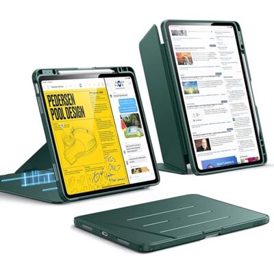 ESR Cover per iPad Air 13" M4/M3/M2 (2026/2025/2024), Serie Flip, Verde Custodia con Supporto Stabile Verticale, Angolazioni Multiple, Ultra Stabile con Supporto per Pencil ESR Cover per iPad Air 13" M4/M3/M2 (2026/2025/2024), Serie Flip, Verde Custodia con Supporto Stabile Verticale, Angolazioni Multiple, Ultra Stabile con Supporto per Pencil
