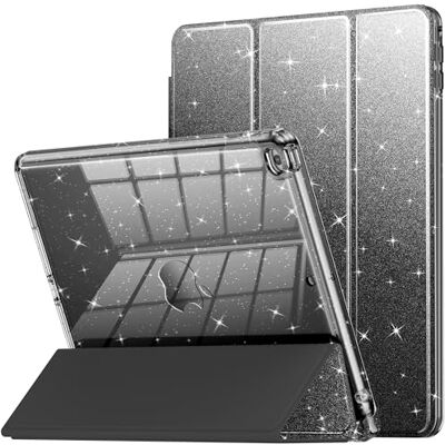 INFILAND Custodia per iPad 6a/5a Generazione 9,7 Pollici 2018/2017, iPad Air 2 Graziosa Copertura Protettiva con Glitter Trasparente per Bambini, Ragazze, Donne, con Portamatite (Nero) INFILAND Custodia per iPad 6a/5a Generazione 9,7 Pollici 2018/2017, iPad Air 2 Graziosa Copertura Protettiva con Glitter Trasparente per Bambini, Ragazze, Donne, con Portamatite (Nero)