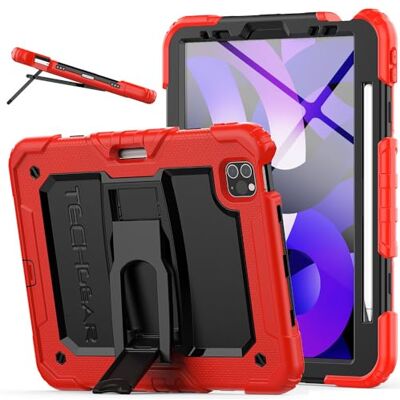 TECHGEAR ArmourSHIELD Custodia antiurto per Apple iPad Air 11" 4a/5a generazione (2022/2020) e iPad Pro 11" 4a/3a generazione (2022/2021), resistente e antiurto, con supporto, pellicola protettiva e TECHGEAR ArmourSHIELD Custodia antiurto per Apple iPad Air 11" 4a/5a generazione (2022/2020) e iPad Pro 11" 4a/3a generazione (2022/2021), resistente e antiurto, con supporto, pellicola protettiva e