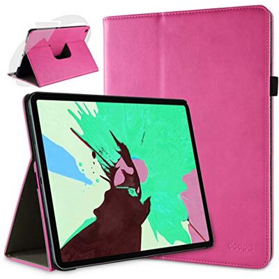 doupi Deluxe Custodia per iPad PRO (12,9 Pollici) 2018, 360 Gradi Rotable Protezione con Smart Funzione Sleep/Wake Up Etui Stare in Piedi Protettiva, Pink doupi Deluxe Custodia per iPad PRO (12,9 Pollici) 2018, 360 Gradi Rotable Protezione con Smart Funzione Sleep/Wake Up Etui Stare in Piedi Protettiva, Pink