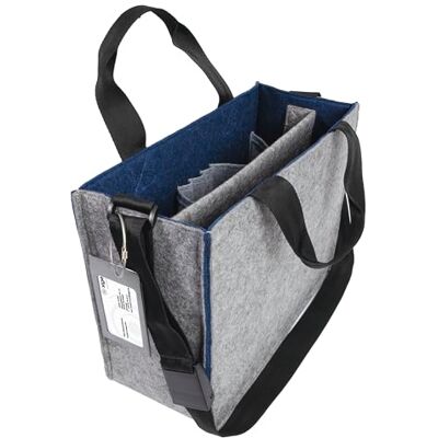 Sigel Borsa Desk Sharing Bicolor M feltro sintetico grigio/blu scuro 36 x 28 x 15 cm Sigel Borsa Desk Sharing Bicolor M feltro sintetico grigio/blu scuro 36 x 28 x 15 cm