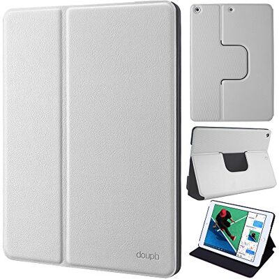 doupi Deluxe FlipCase per iPad Air/iPad Air 2, Protezione Custodia con Smart Sleep/Wake Up Funzione Book Style Etui Stare in Piedi Protettiva, Bianco doupi Deluxe FlipCase per iPad Air/iPad Air 2, Protezione Custodia con Smart Sleep/Wake Up Funzione Book Style Etui Stare in Piedi Protettiva, Bianco