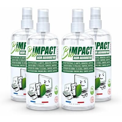 bioimpact Detergente Schermo 4x500ml Green Spray Pulizia TV, PC, Smartphone, Occhiali Senza Tracce Naturale ECOCERT bioimpact Detergente Schermo 4x500ml Green Spray Pulizia TV, PC, Smartphone, Occhiali Senza Tracce Naturale ECOCERT
