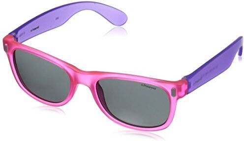 Polaroid P0115 Y2, Occhiali da Sole Unisex Bambini, Viola (Violet Pink Fluo/Grey Polarized), 46