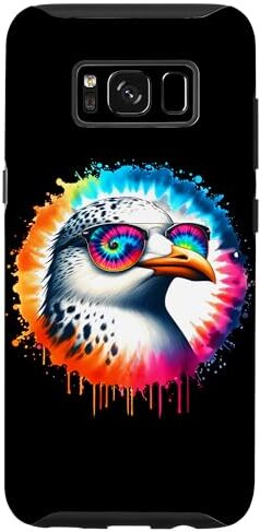 Custodia per Galaxy S8 Cool Tie Dye Gabbiano Occhiali Da Sole Uccello Illustrazione Art