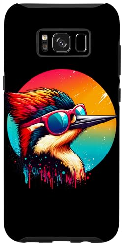 Custodia per Galaxy S8+ Cool Tie Dye Woodpecker Occhiali Da Sole Uccello Illustrazione Art