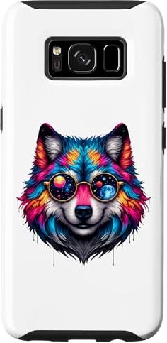 ART Custodia per Galaxy S8 Celestial Spirit Colorful Wolf Galaxy Occhiali da sole Cool Space