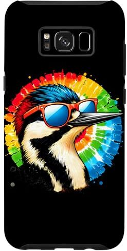 Custodia per Galaxy S8+ Cool Tie Dye Woodpecker Occhiali Da Sole Uccello Illustrazione Art