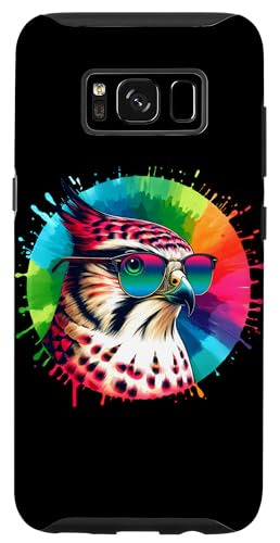 Custodia per Galaxy S8 Cool Tie Dye Sparviero Occhiali Da Sole Uccello Illustrazione Art