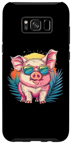 ART Custodia per Galaxy S8+ Colorful Pig Con Occhiali Da Sole I Pig