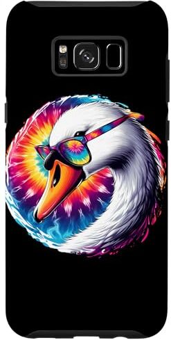 Custodia per Galaxy S8+ Cool Tie Dye Swan Occhiali Da Sole Uccello Illustrazione Art