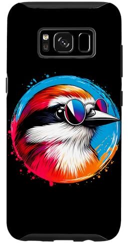 Custodia per Galaxy S8 Cool Tie Dye Shrike Occhiali Da Sole Uccello Illustrazione Art