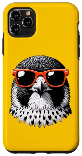 Custodia per iPhone 11 Pro Max Cool Peregrine Falcon Bird Indossare Occhiali Da Sole Graphic Art