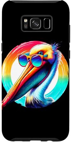 Custodia per Galaxy S8+ Cool Tie Dye Pelican Occhiali Da Sole Uccello Illustrazione Art