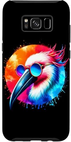 Custodia per Galaxy S8+ Cool Tie Dye Spoonbill Occhiali Da Sole Uccello Illustrazione Art