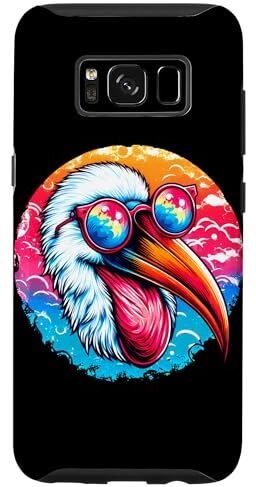 Custodia per Galaxy S8 Cool Tie Dye Spoonbill Occhiali Da Sole Uccello Illustrazione Art