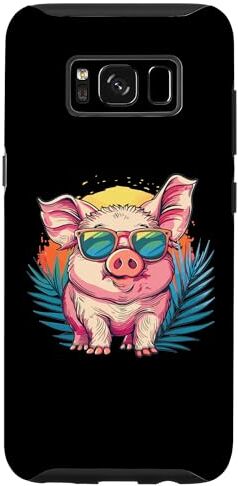 ART Custodia per Galaxy S8 Colorful Pig Con Occhiali Da Sole I Pig