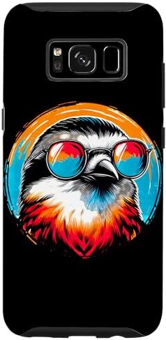 Custodia per Galaxy S8 Cool Tie Dye Shrike Occhiali Da Sole Uccello Illustrazione Art