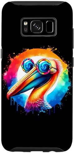 Custodia per Galaxy S8 Cool Tie Dye Pelican Occhiali Da Sole Uccello Illustrazione Art