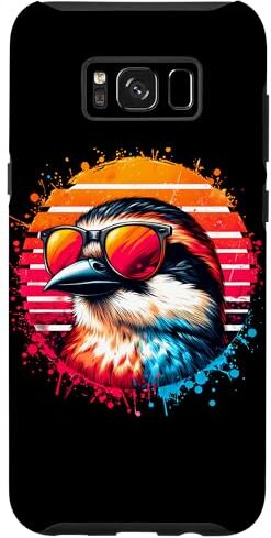 Custodia per Galaxy S8+ Cool Tie Dye Shrike Occhiali Da Sole Uccello Illustrazione Art