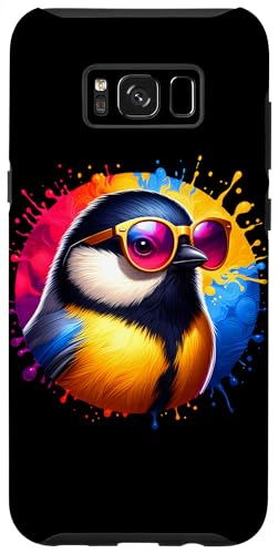 Custodia per Galaxy S8+ Cool Tie Dye Titmouse Occhiali Da Sole Uccello Illustrazione Art