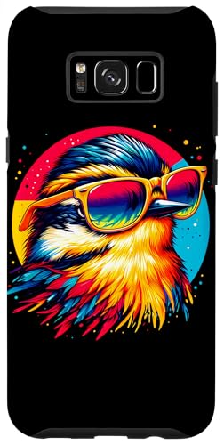 Custodia per Galaxy S8+ Cool Tie Dye Warbler Occhiali Da Sole Uccello Illustrazione Art