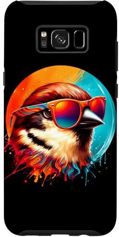 Custodia per Galaxy S8+ Cool Tie Dye Sparrow Occhiali Da Sole Uccello Illustrazione Art