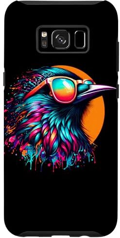 Custodia per Galaxy S8+ Cool Tie Dye Starling Occhiali da sole Uccello Illustrazione Art