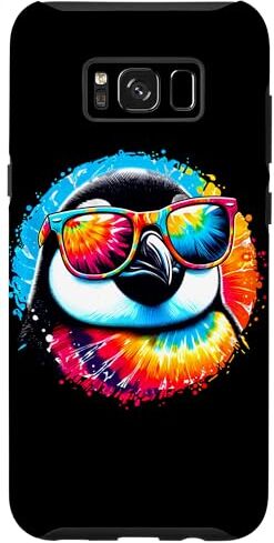 Custodia per Galaxy S8+ Cool Tie Dye Penguin Occhiali da sole Uccello Illustrazione Art