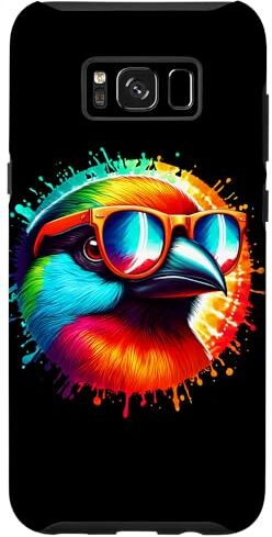 Custodia per Galaxy S8+ Cool Tie Dye Tanager Occhiali Da Sole Uccello Illustrazione Art