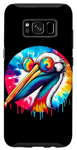 Custodia per Galaxy S8 Cool Tie Dye Pelican Occhiali Da Sole Uccello Illustrazione Art