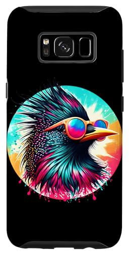 Custodia per Galaxy S8 Cool Tie Dye Starling Occhiali da sole Uccello Illustrazione Art