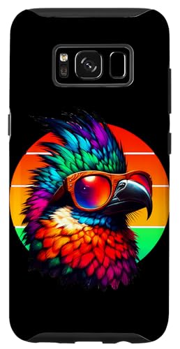 Custodia per Galaxy S8 Cool Tie Dye Turaco Occhiali Da Sole Uccello Illustrazione Art