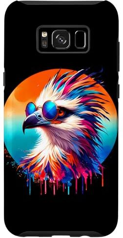 Custodia per Galaxy S8+ Cool Tie Dye Segretario Occhiali Da Sole Uccello Illustrazione Art